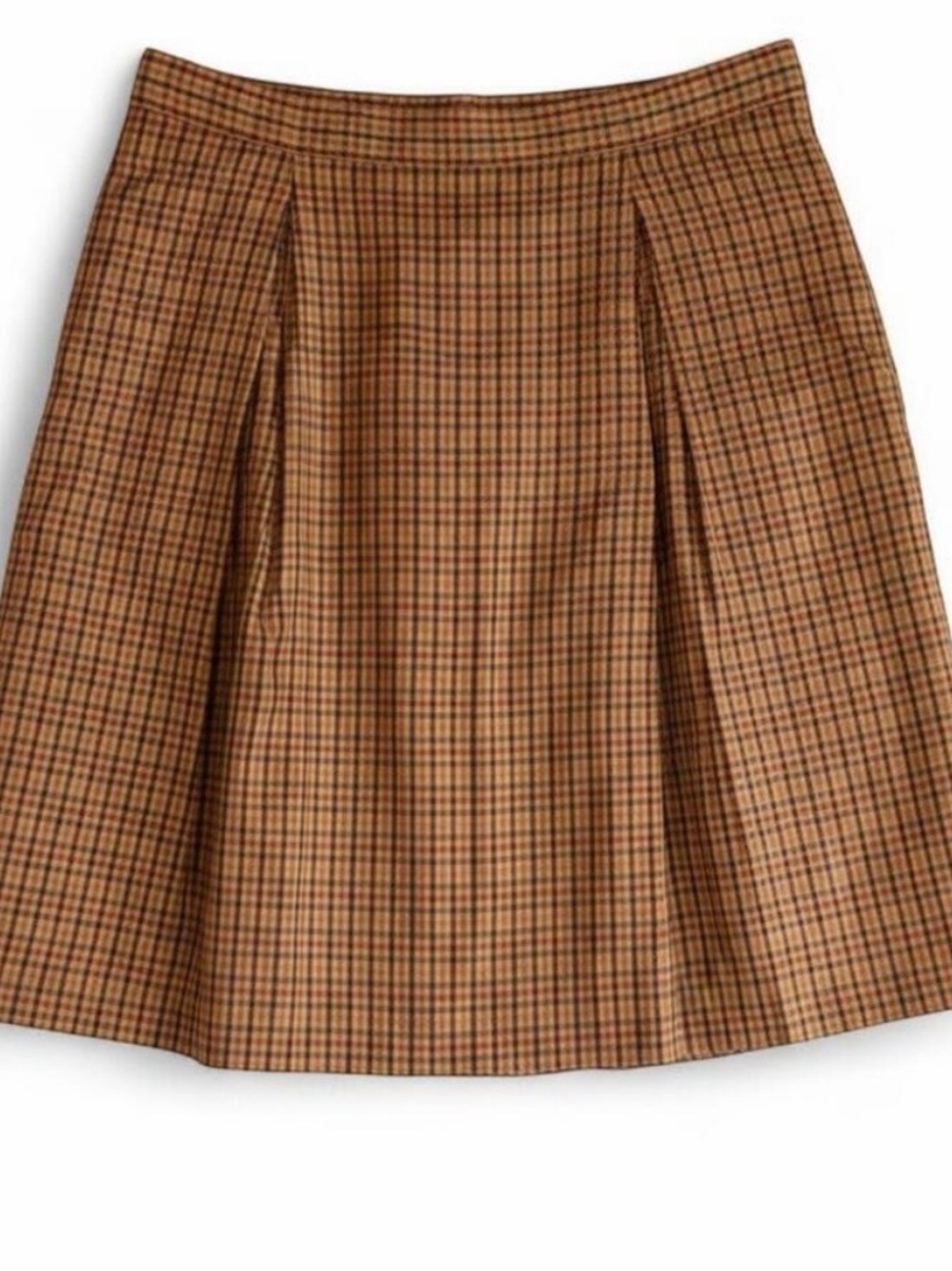 Laura Ashley Orange Plaid Wool Skirt Womens Small / Medium